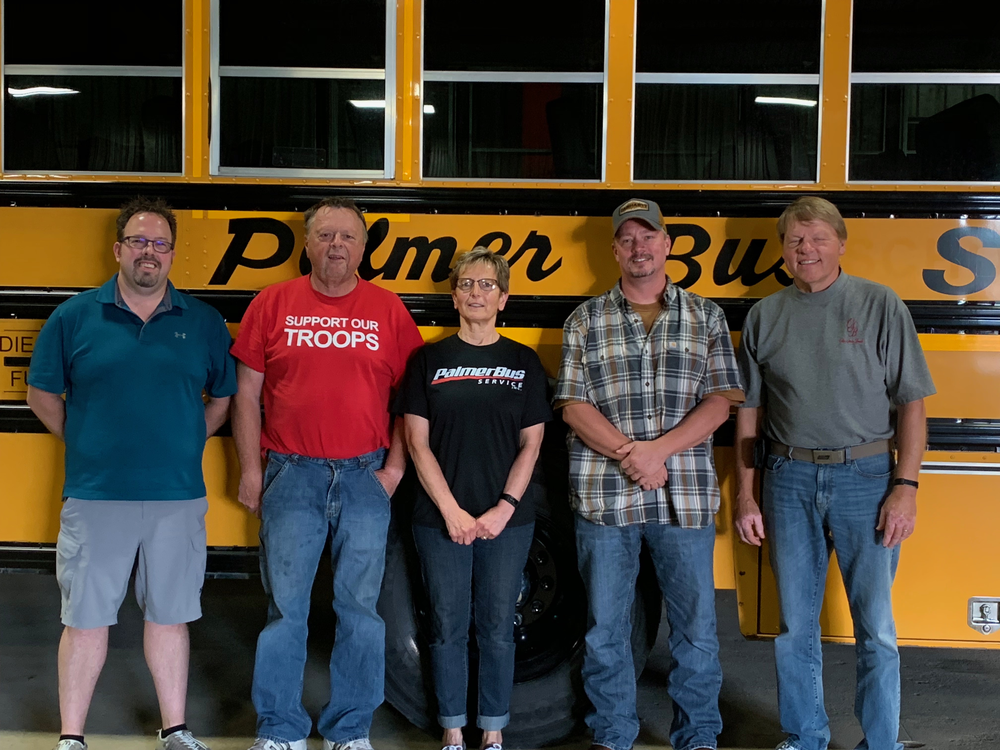 five Palmer Bus Service drivers